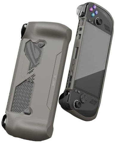 Skull & Co. GripCase Ally for ROG Ally X: A Soft Protective Case with Textured Grips Full Protection and Stand, Shock-Absorption Non-Slip and Anti-Scratch Cover Design - Coyote Gray