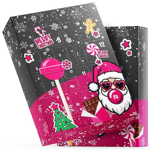 XXL Adventskalender 2025 mit Schokolade, Chips, Kaugummi, Retro Süßigkeiten & vieles mehr | Weihnachtskalender mit 90er Süßigkeiten, Brause, Snacks, Nüsse uvm.