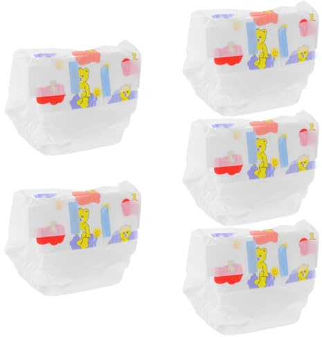 Homoyoyo 5-Pack Realistic Doll Diapers for 12-24 Inch Reborn Dolls Reborn Accessories Realistic Diapers Soft Nappies Underwear Base Clothes Accessory with Highly Detailed, Soft Cotton Material