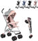 XUANYU Passeggino a canna compatto e pieghevole con tappeto fresco Passeggino da viaggio pieghevole Passeggini compatto da 6 mesi a 4 anni, fino a 25 kg (rosa)