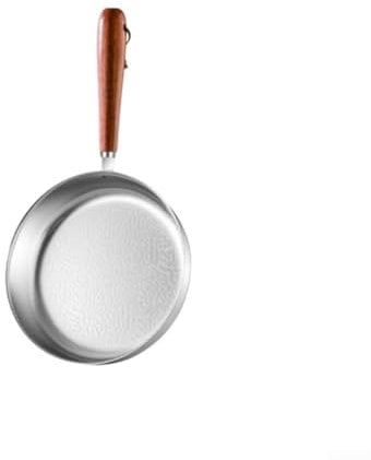 YJDOORPLAY Sartén pequeña, para freír huevos, acero inoxidable con fondo plano, patrón de copo de nieve, acero inoxidable 304, para cocinar una sola porción (12 cm)