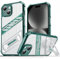 Custodia in PC+TPU per Apple iPhone 13 Pro, con staffa pieghevole invisibile, resistente all'usura e alle cadute, verde