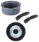 Russell Hobbs Nightfall Stone Saucepan Set – Smart Clip Non-Stick Pans, 16cm, 18cm, 20cm, Stay Cool Detachable Handles, Universal Lid, Oven to Hob to Table Cooking, Space Saving Stackable Cookware
