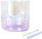 Bol chantant en cristal transparent coloré avec maillet en daim et joint torique, bol sonore en quartz for méditation et yoga, dégradé de violet(440Hz,6G)