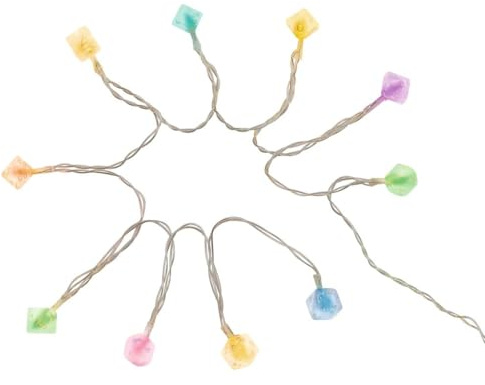 moses. Let's play Lichterkette Spielwürfel – LED-Lichterkette mit bunten Würfeln, sanfter Farbwechsel, Timer-Funktion, Batteriefach mit Deko-Hülle, Bunt