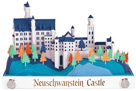 3D-Kalender 2025 Dezember & 2026 - Schloss Neuschwanstein | adventskalender 2025 | Bastelkalender für Sie mit Papiermodell-Schloss | Elegante Schreibtischdekoration & Zauberhafte Winterdekoration
