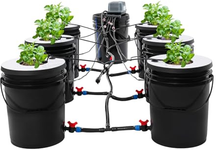 Sistema di coltivazione idroponica, sistema di coltivazione idroponico con 20 litri/4,4 galloni, set di secchi idroponici per la coltivazione di fragole, 220-240 V, 9 W, 7 secchi