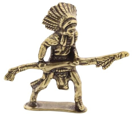 XLWLLNJ Kleine Messingstatue, Skulptur, Tischdekoration, Miniaturfigur, Tischfigur, Mehrfarbig, mit Langer Stange