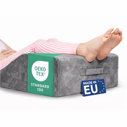 Dreamzie Venenkissen Beinhochlagerungskissen - Lagerungskissen Erwachsene Beinauflage Atmungsaktiv Waschbar Hypoallergen - Beinkissen Made in EU