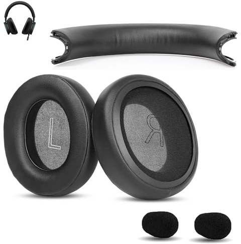 Cuscinetti di Ricambio per Xbox Wireless Headset – Compatibili con Cuffie Microsoft Xbox Wireless – Cuscini Auricolari in Pelle Proteica Memory Foam – Isolamento Acustico, Traspiranti, Facili da Insta