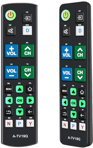 Telecomando universale per TV con pulsanti che si illuminano al buio, per anziani, con grandi tasti illuminati, compatibile con televisori Samsung, LG, Panasonic, Sony, Sharp, TCL, JVC