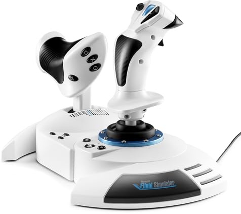 Thrustmaster T.Flight Hotas 5 Microsoft Flight Simulator Edition - PS5 e PC | Su licenza ufficiale Microsoft Flight Simulator 2024 e Sony, joystick e manetta, sistema a doppio timone, regolabile