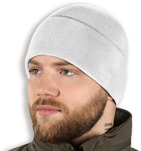 M-Tac Fleece Watch Cap - Taktische Beanie Mütze Winter Skull Cap mit Slimtex, Weiss/opulenter Garten, large