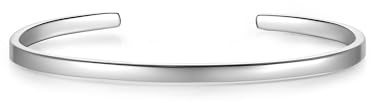 GLANZSTÜCKE MÜNCHEN Damen-Armreif 925 Sterling Silber flexibel einstellbar | Bangle,Silberfarben,Silber,Armband,Armspange,für Gravur
