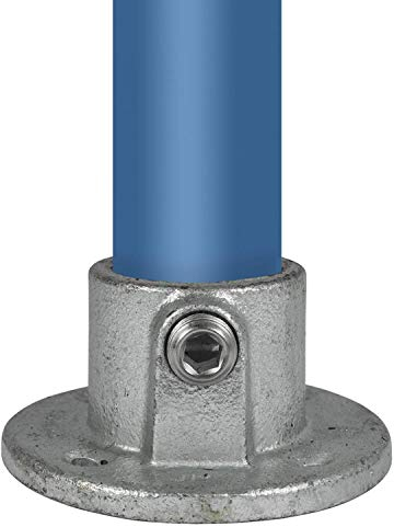 KLEMP - Rohrverbinder Fussplatte Rund, Typ 10C, 33,7 mm / 1, Temperguss galvanisiert, feuerverzinkt, inkl. Schrauben Typ 10C - 33,7 mm / 1