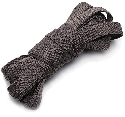 ANUFER Piatto 9mm Largo Colorato Lungo Lacci delle Scarpe per Scarpe Sportive Stivali P11 Grigio 130cm