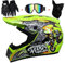 Motos Motocross Cascos y Guantes y Gafas estándar para niños ATV Quad Bicicleta go Casco de Kart,M(54~55cm)