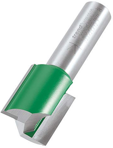 Trend CraftPro Straight Two Flute Router Cutter Bit, 1/2 Inch Shank, 22mm Cut Diameter & 25mm Cut Length, Tungsten Carbide Tipped, C031CX1/2TC