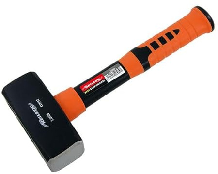 Neilsen CT0282 2kg Club Hammer - High Grade Steel Head | Fibreglass Shaft Cushion Grip Rubber Handle | Thermoplastic Rubber Grip | Ideal for Striking, Demolition and Workshop Applications