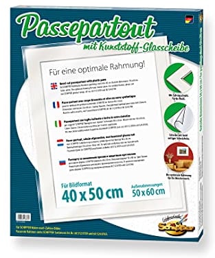 Schipper 605330836 Malen nach Zahlen - Passepartout für das Bildformat 40 x 50 cm mit Kunststoff-Glasscheibe im Außenmaß 50 x 60 cm