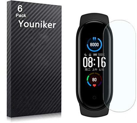 Youniker - Protector de pantalla compatible con Xiaomi Mi Band 5 (6 unidades)