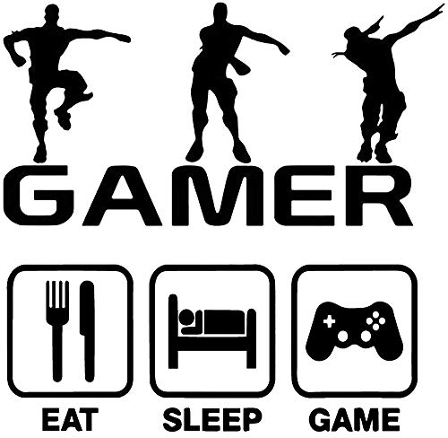 Cosswe Gamer Wandaufkleber, 2 Stück, Eat Sleep Game Wandaufkleber, kreative Kunst Wanddekoration und Kunst-Dekor für Kinder Jungen Schlafzimmer, Esszimmer, Spielzimmer