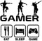 Cosswe Gamer Wandaufkleber, 2 Stück, Eat Sleep Game Wandaufkleber, kreative Kunst Wanddekoration und Kunst-Dekor für Kinder Jungen Schlafzimmer, Esszimmer, Spielzimmer