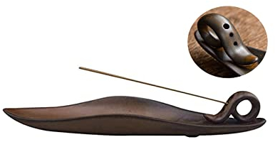 Brateuanoii Soporte De Varilla De Incienso De Cerámica Forma Hoja, Soporte Largo De Cerámica para Incienso, Soporte De Varilla De Incienso De Cerámica Quemador Incienso, para Yoga, Meditación