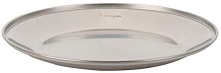 SNOW PEAK Stainless Steel Tableware Plate L, Silver, Lightweight Durable Plate for Home, Camping & Outdoors