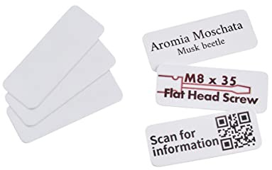 COLOP e-mark klebende Kunststoffschilder weiß 45 x 18 mm, zur Bedruckung mit dem e-mark, 1 Packung = 50 Stück