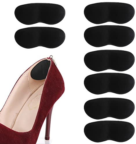 Molain 4 Paar Fersengriffe Schuhe Kissenpolster für lockere Schuhe Anti-Blasen-Schuheinlagen Einlegesohlen für Schuhe, die zu groß sind Fußpflegeschutz (Schwarz)