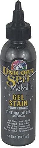 Unicorn SPiT Metallic Colour Paint Mercury Concentrated High Pigment Waterbased Multi Surface Non-Toxic Gel Stain (Silver)