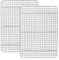TeamFar Cooling Racks, 2 Pack Stainless Steel Grid Wire Rack for Baking Roasting Grilling Drying, 15.3’’ x 11.2’’, Metal Mesh Oven Rack for Chicken Bacon Cookies, Non-Toxic & Dishwasher Safe