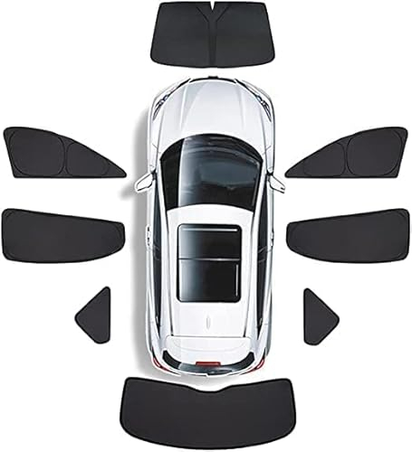 XXXLION Auto Sonnenschutz Kit für Nissan Qashqai 2016-2022 Front Heck Seitenscheibe Sonnenblende Auto mit UV Schutz,Faltbarer Sonnenblendenschutz,8pcs