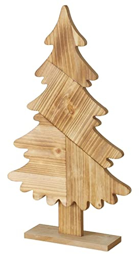 BOLTZE Deko-Aufsteller Darjan I H 50cm I Deko-Tanne aus Holz I Weihnachtsbaum I Weihnachts-Deko Tannenbaum I Wohnzimmer, Esstisch I Advents-Dekoration zum Hinstellen I Christmas X-Mas