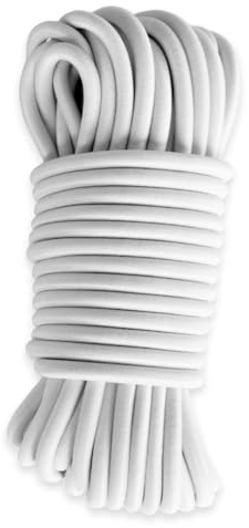 Elastisches Gummiseil Weiß 40 Meter - Qualität PRO TECPLAST 9SW - Spannseil für Planen mit einem Durchmesser von 9 mm