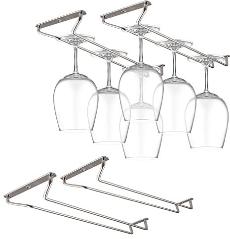 CUKE2BEET Portabicchieri da vino in acciaio inox da 30,5 cm, per armadietti, cucina, bar (4)