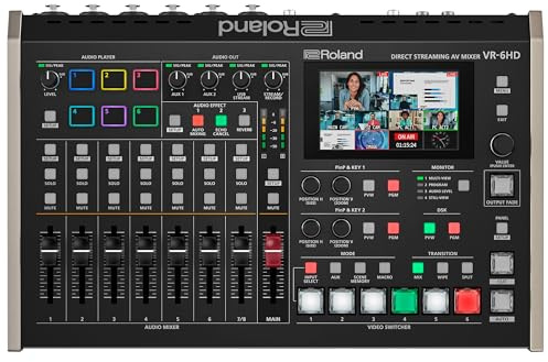 Roland VR-6HD Direct Streaming AV Mixer | Professional Portable All-In-One Hub for Business Livestreaming | Deep Automation | Video Switching | Audio Mixing | PTZ Camera Control | SDXC Card Recording