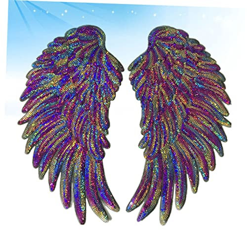 Veemoon 1paar Bestickte Pailletten Flügel Aufnäher Für Kleidung Jeans Und T-shirts Applikationen Bunten Farben Zum Dekorieren Und Reparieren Von Stoffen