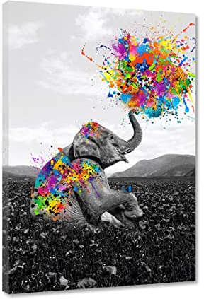 Hustling Sharks® Tierbilder auf Leinwand als XXL Wandbild Der Elefant - Leinwandbilder im Hochformat, Wandbild Tiere, Wandbild Schlafzimmer, Deko Wohnzimmer, Elefant Bild (Elefant #5, 30x45cm)