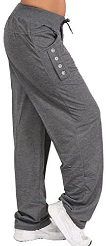 Jogging Femme Coton Large Chino Doux Sarouel Respirant 2023 Pantalon De Yoga Femme Chic Et Elegant Vêtement Marque Ete Pantalon Fluide Femme Eté Grande Taille Gris foncé 6XL