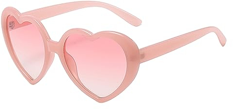 JCTAIFOO Polarisierte Liebe Herz Sonnenbrille Damen Vintege Mode übergroße Herz-Form Brille für Party Festival Rosa/Rosa Gradient