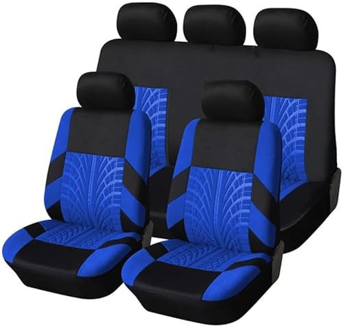 VOIV Auto Sitzbezüge für Opel Mokka/Mokka X 2012 2013 2014 2015 2016 2017 2018 2019, 9-teiliges Waschbarer Stoff Autositzbezüge Komplettset Innenraum Zubehör,C Blue
