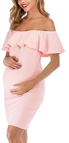 Robe moulante sans manches sexy pour femme enceinte robe de maternité solide robe de maternité, Z Jsjm_a-rose, XL