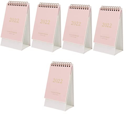 Tischkalender 2022, Tischkalender 2021–2022, Kalender, Planer, Tischkalender, professionell, stehend, klappbar, Monatskalender, kostenloser Desktop-Zeitplan, Büro, Blätter, rosa Papier, wohltätig