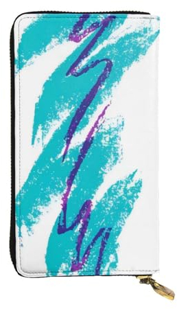 GaxfjRu 90er-Jahre-Cup-Design, stilvolle und funktionale Damengeldbörse – schlankes Bifold-Design mit Kunstleder und Metall-Reißverschluss, Schwarz, Einheitsgröße, Classic