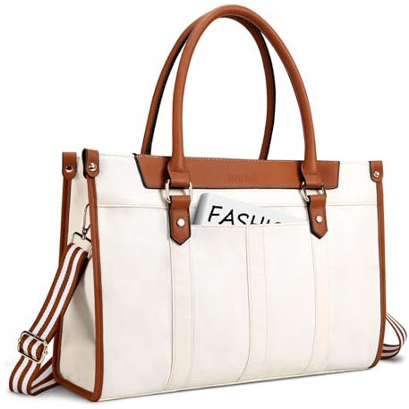 HOMIEE Laptop Bags Handbags for Women Canvas Tote Bag 15.6 Inch Briefcase Shoulder Bag Ladies Work Bags Lightweight Satchel Bag Handbag for Office School Christmas