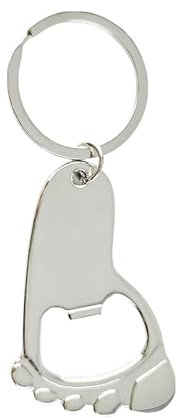 KuqitsBai Metall-Schlüsselanhänger mit Katze oder Hund Muster, Schlüsselring Edelstahl Organizer für Unisex (Fuss)
