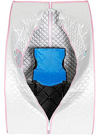 Willonin Sauna pliable cabine,Sauna à vapeur, Tente de Spa Sauna, Boîte de Sauna domestique Portable,Télécommande, défroisseur, pliant, assemblé.76 x 88 x 99 cm (Argent)