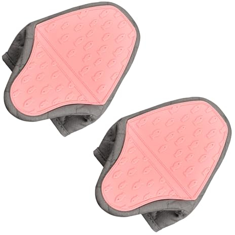 Ofenhandschuhe Hitzebeständig, 1 Paar Topflappen Handschuh Anti Rutsch mit Hitzebeständige Backhandschuhe Handschuhe Baumwolle Waschbare Küchenhandschuhe Topfhandschuhe (Rosa)